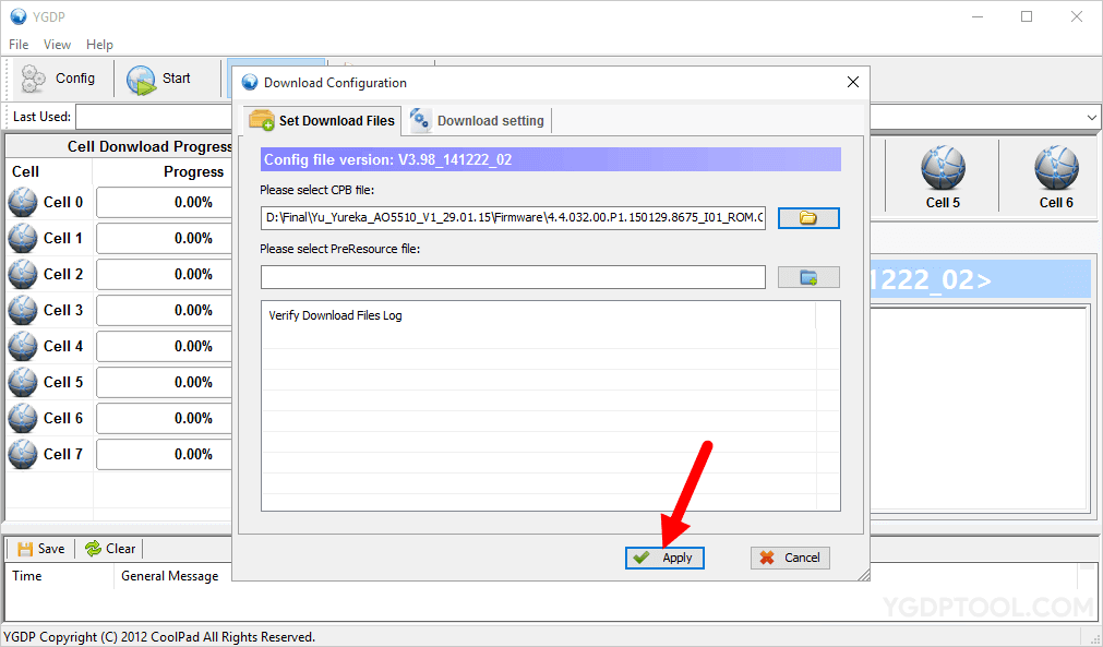 YGDP Tool Firmware Apply